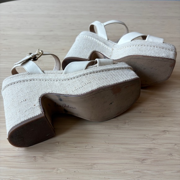 Elegant Cream Wedge Platform Sandals - Picture 5 of 5